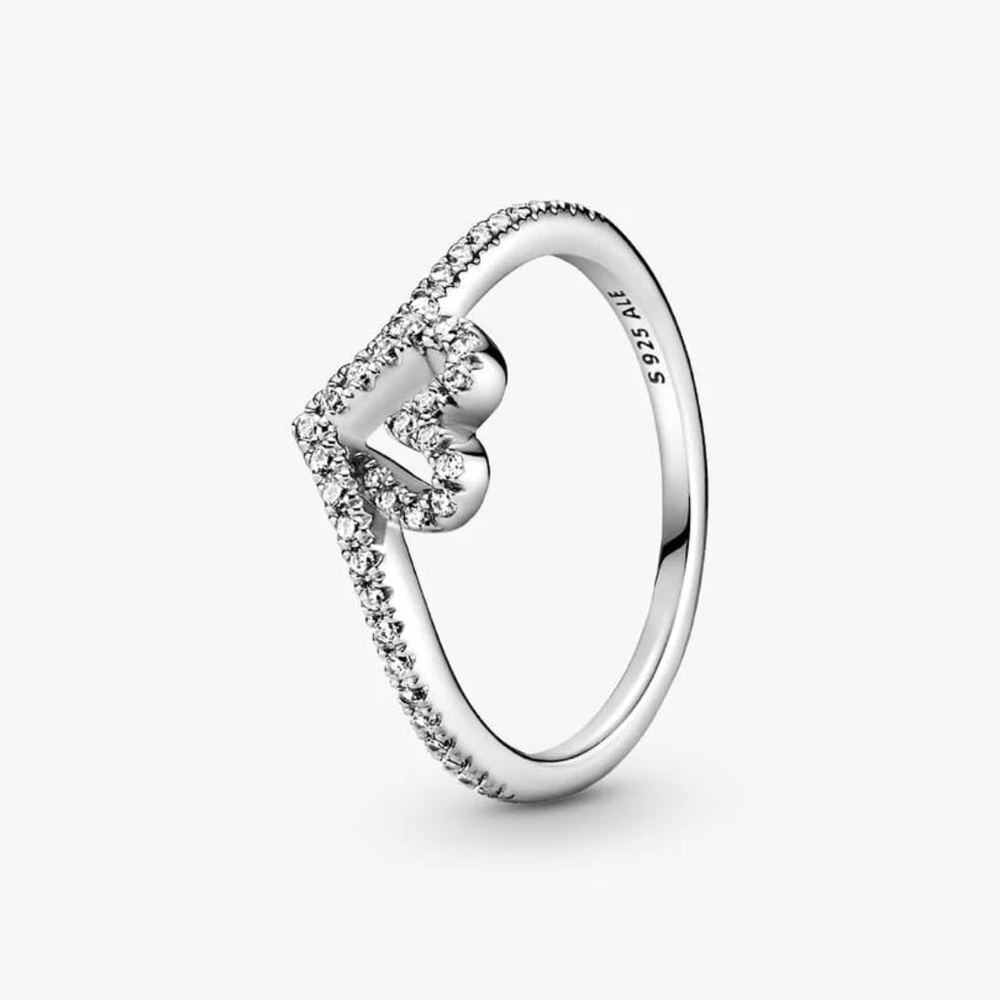 Pandora Sparkling Wishbone Heart RingSterling silver 199302C01-64